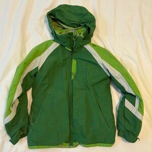 Green LL Bean winter coat with removable liner